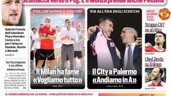 Il CorSport in prima pagina: "Il Milan ha fame: 'Vogliamo tutto'"
