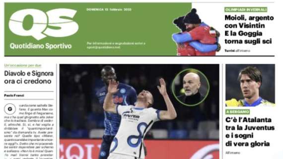 Il QS in prima pagina: "Napoli-Inter, assist per Pioli"