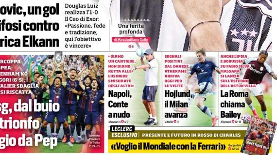 Il CorSport in prima pagina: "Hojlund, il Milan avanza"