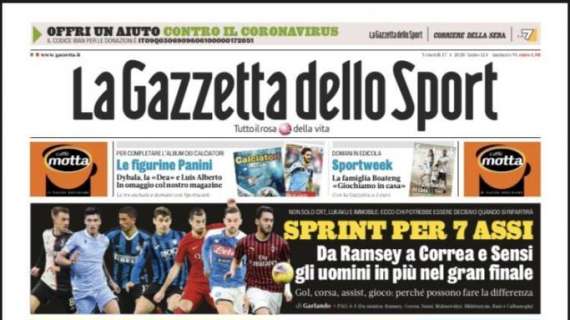 La Gazzetta sulla ripartenza della Serie A: "Sprint per 7 assi"