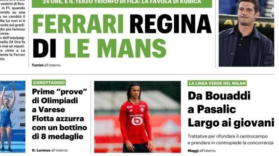 Mercato Milan, il QS titola: "Da Bouaddi a Pasalic. Largo ai giovani"