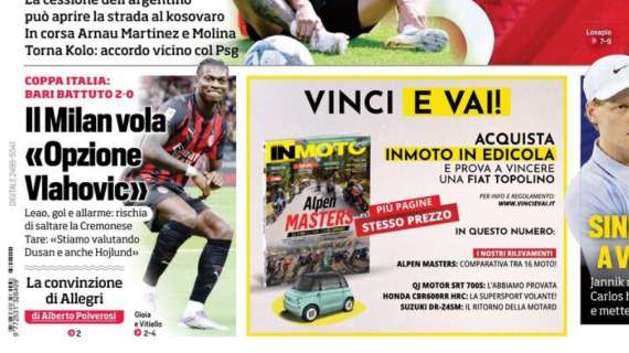 Il CorSport in prima pagina: "Il Milan vola. 'Opzione Vlahovic'"