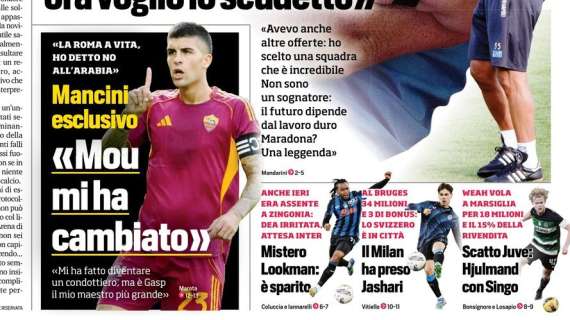 Il CorSport in apertura: "Il Milan ha preso Jashari: al Bruges 34 milioni più 3 di bonus. Lo svizzero in città"