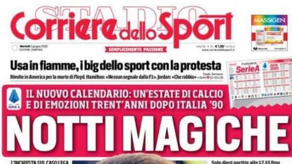 Il Corriere dello Sport in prima pagina: "Notti magiche"