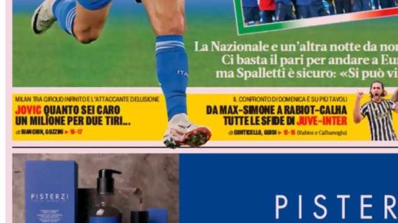 La Gazzetta in prima pagina: "Jovic, quanto sei caro. Un milione per due tiri..."