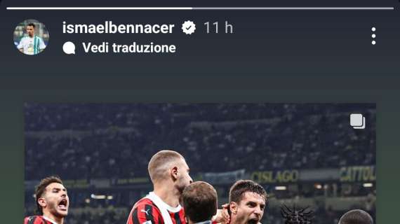 Il Milan vince il derby: anche Bennacer festeggia sui social