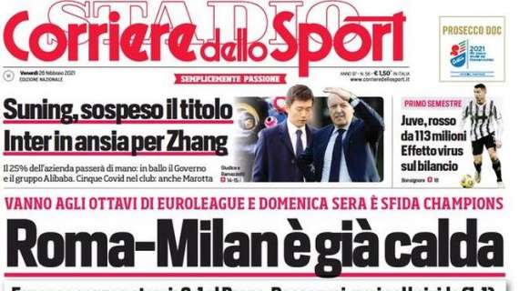 Il CorSport in prima pagina: "Roma-Milan è già calda"