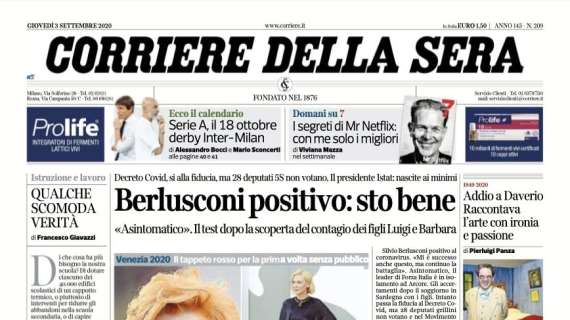 Serie A, Corriere della Sera: "Il 18 ottobre derby Inter-Milan"