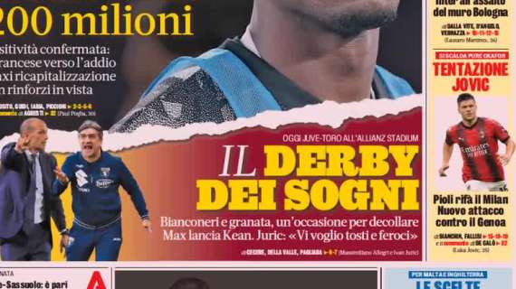 Il Milan a Genoa, l'Inter con il Bologna: le prime pagine dei quotidiani sportivi