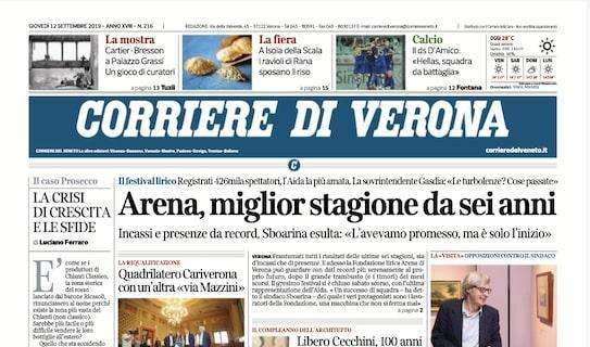 Il Corriere di Verona e le parole del ds D’Amico: "Hellas squadra battaglia"