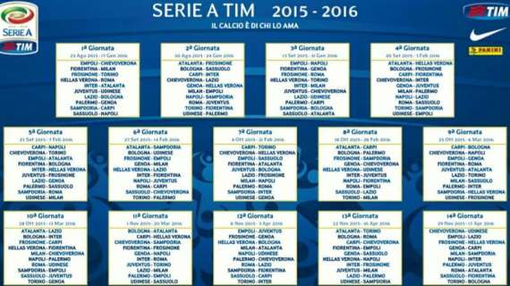 LIVE MN - Calendario 2015/16, il quadro completo: derby alla 3^, Juve alla 13^, Roma all'ultima giornata