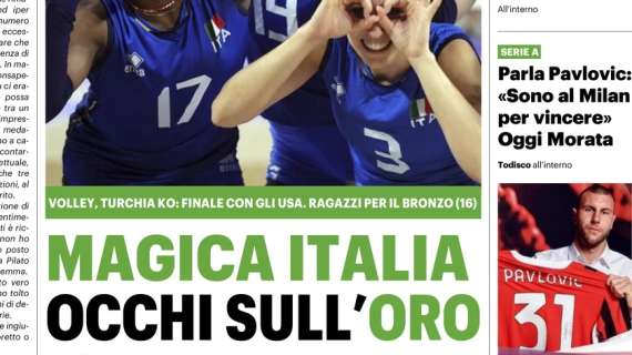 La prima pagina del QS riprende Pavlovic: "Al Milan per vincere"