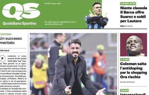 Trionfo Napoli, l’apertura del QS: "Coppa per Gattuso"