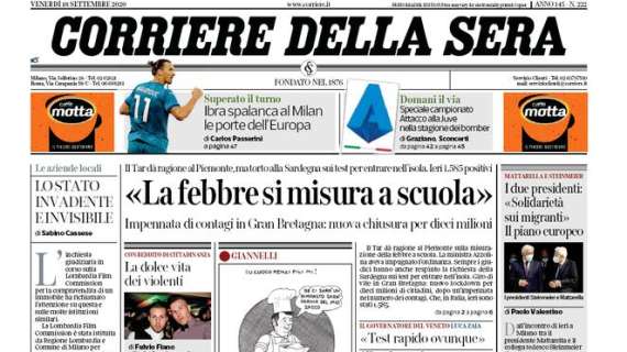 Corriere della Sera: "Ibra spalanca al Milan le porte dell’Europa"