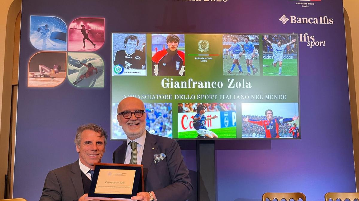 Gianfranco Zola nominato ambasciatore dello sport italiano nel mondo