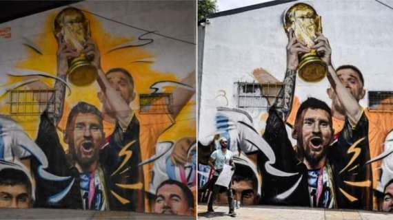 Argentina campione: megamurales dedicato a Messi a Buenos Aires