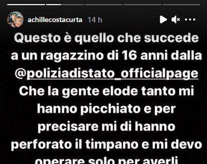 Il figlio di Costacurta ricoverato in ospedale accusa: "La Polizia mi ha picchiato"