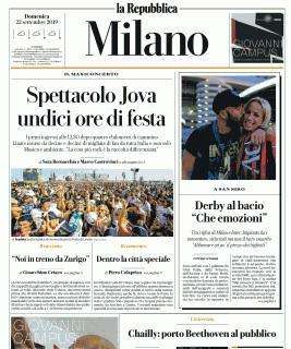 La Repubblica (ed. Milano) su Milan-Inter: "Derby al bacio"