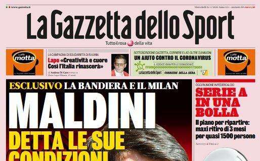 L'apertura della Gazzetta: "Maldini detta le sue condizioni"