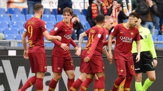 MN - Roma-Milan, giocatori giallorossi fischiati dai tifosi al momento dell'ingresso in campo