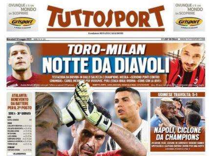 Tuttosport in prima pagina: "Toro-Milan, notte da diavoli"