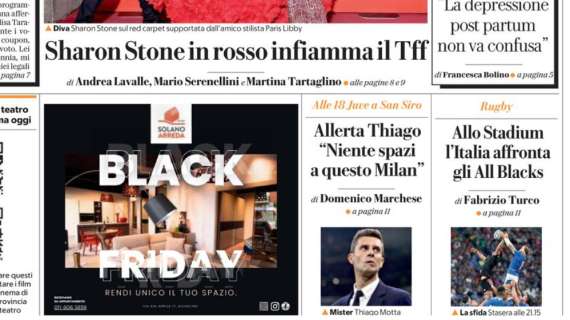 La Repubblica di Torino titola sulle parole di Motta: "Niente spazi a questo Milan"