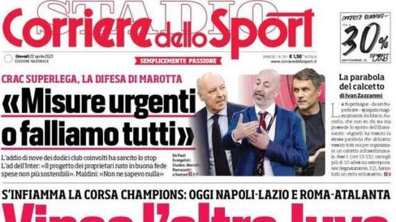 Milan-Sassuolo, Corriere dello Sport: "Raspadoro"