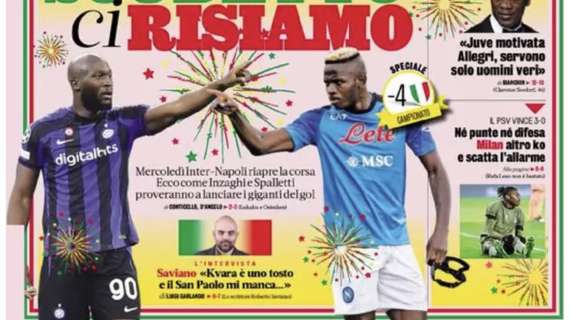 La Gazzetta in apertura: "Né punte né difesa, Milan altro ko e scatta l'allarme"