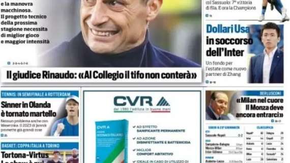 Tuttosport in prima pagina cita Berlusconi: “Milan nel cuore, il Monza deve ancora entrarci”