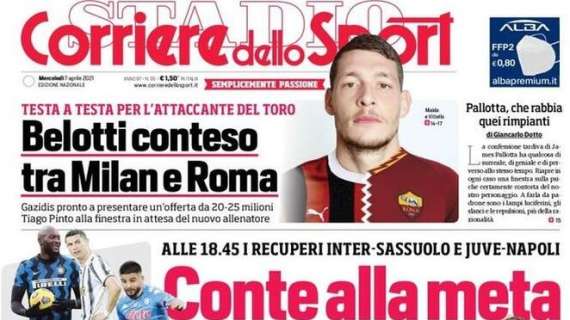 Il CorSport in prima pagina: "Belotti conteso tra Milan e Roma". Rossoneri pronti ad offrire 20-25 mln