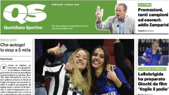 Il QS titola: "Stadi a metà solo in Italia". Si riparte al 50%