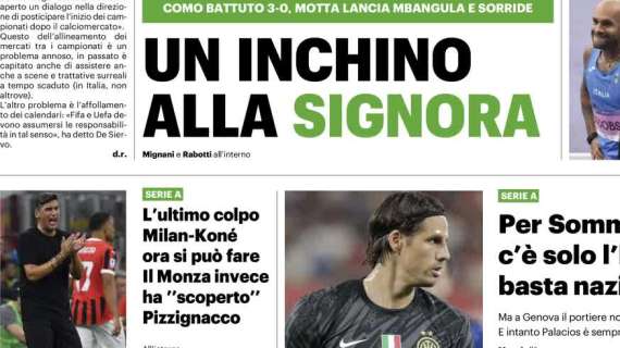 Il QS titola: "L'ultimo colpo: Milan-Koné ora si può fare"