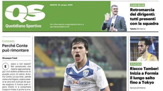 Milan, il QS titola: "Retromarcia dei dirigenti: tutti presenti con la squadra"