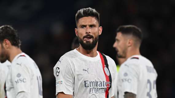 Giroud, striscia di 8 gare senza gol: mai così male da quando è rossonero