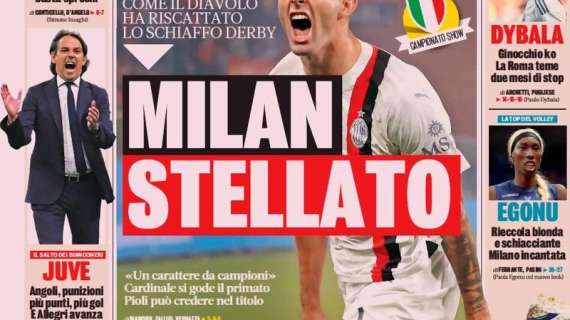 Milan capolista, le prime pagine dei quotidiani sportivi