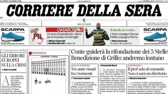 CorSera: "L'Inter travolte il Genoa, il Milan espugna Roma"