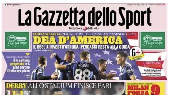 La Gazzetta dello Sport in prima pagina: "Milan forza 9"