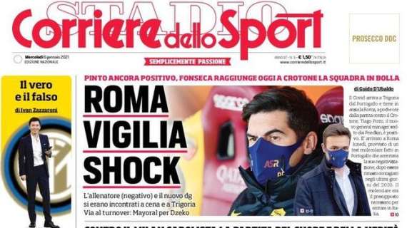 Il CorSport in prima pagina su Milan-Juve: "Pirlo, prima finale"