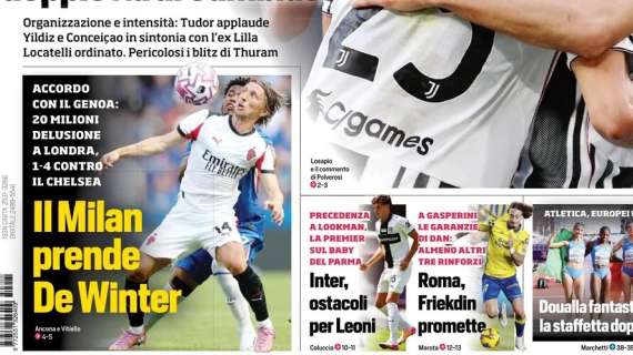 Il CorSport in prima pagina: "Il Milan prende De Winter"