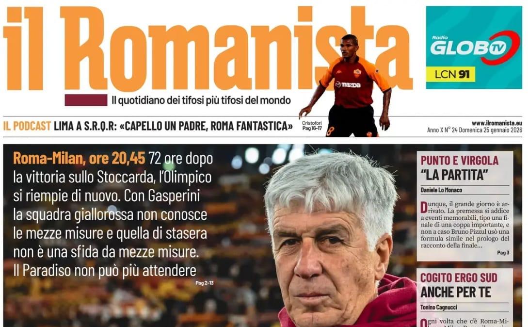 Roma, quella contro il Milan è "la" partita. Il Romanista: "All or nothing"