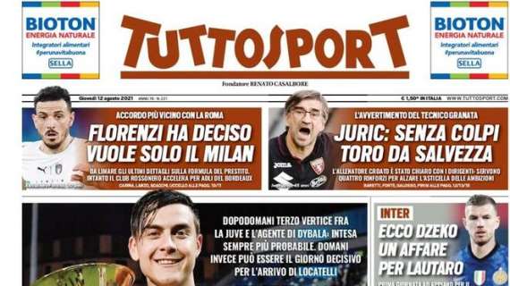 Tuttosport in prima pagina: "Florenzi ha deciso: vuole solo il Milan"