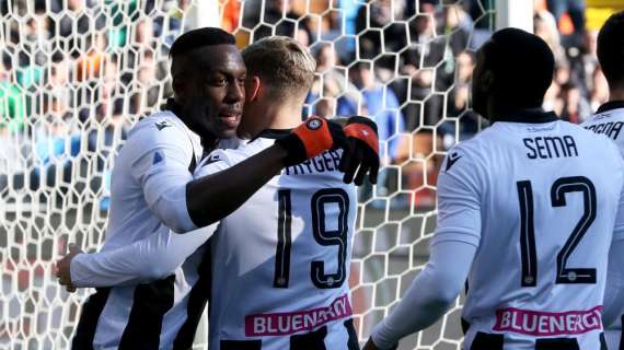 Serie A: Udinese vince ancora, tris al Sassuolo