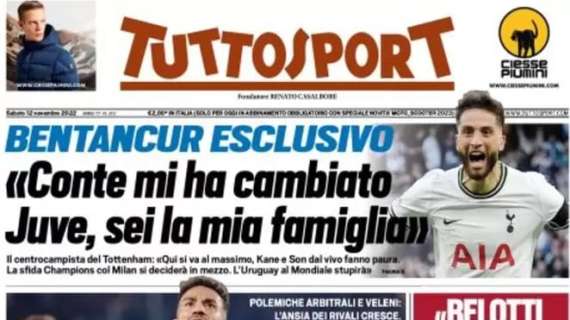 Tuttosport, le parole di Bentancur in apertura: "Col Milan si deciderà in mezzo"