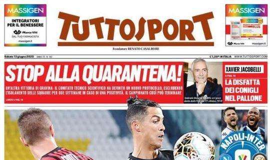 Tuttosport in prima pagina: "Avanti Juve, onore al Milan"