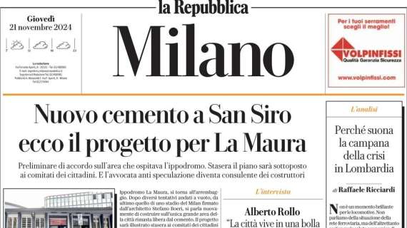 Repubblica (ed.Milano): "Nuovo cemento a San Siro: ecco il progetto per La Maura"