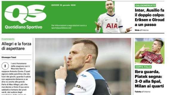 Il QS titola: "Ibra guarda, Piatek segna"