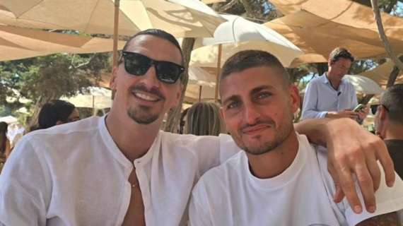 Ibra in vacanza: l'incontro e la foto con l'amico Verratti