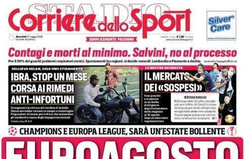 Il CorSport in prima pagina: "Ibra, stop un mese"
