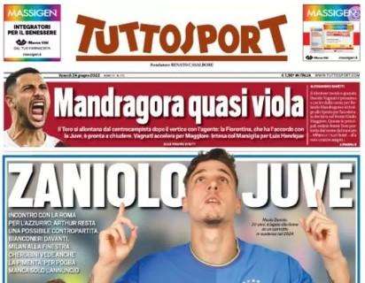 Tuttosport in prima pagina: "Zaniolo-Juve". Ma il Milan resta alla finestra