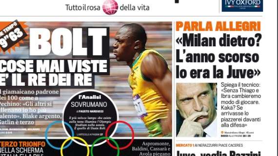 Allegri: "Milan dietro? L'anno scorso lo era la Juve e Kakà..."